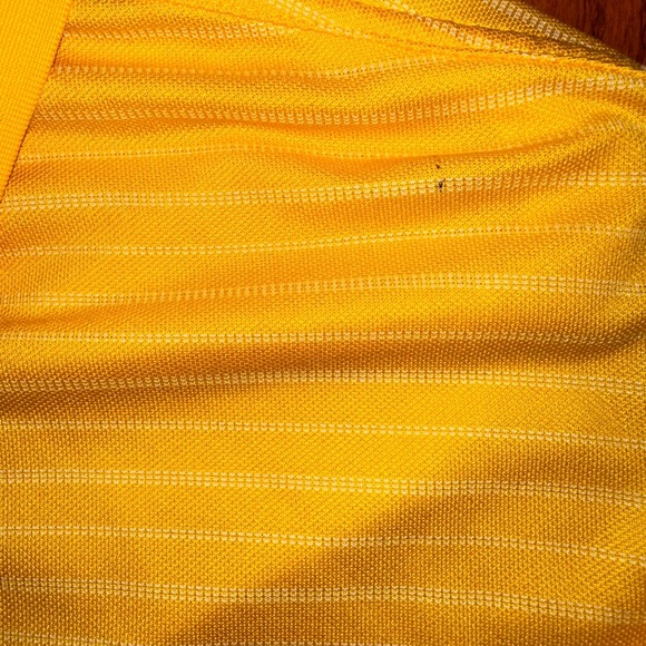 NIKE Dri-Fit Tour Performance Gold Shirt, Yellow Stripe, Size XL, EOC - Picture 4 of 6